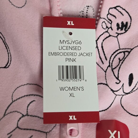 Disney Pink Mickey Mouse Embroidered Women Zipper Hoodie Jacket Sz XL - Picture 16 of 16